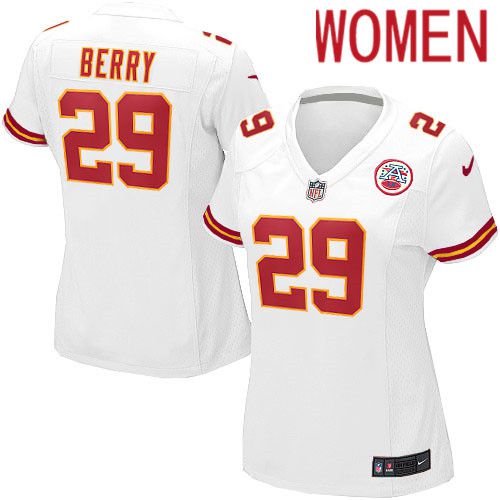 Women Kansas City Chiefs 29 Eric Berry Nike White Game NFL Jersey
